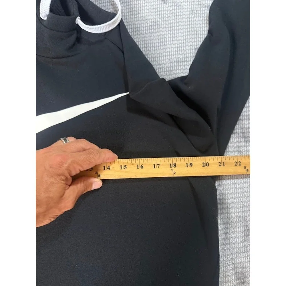 Nike Mens‎ Dri-FIT Training Hoodie Black Big Swoosh Pullover Sweatshirt Medium